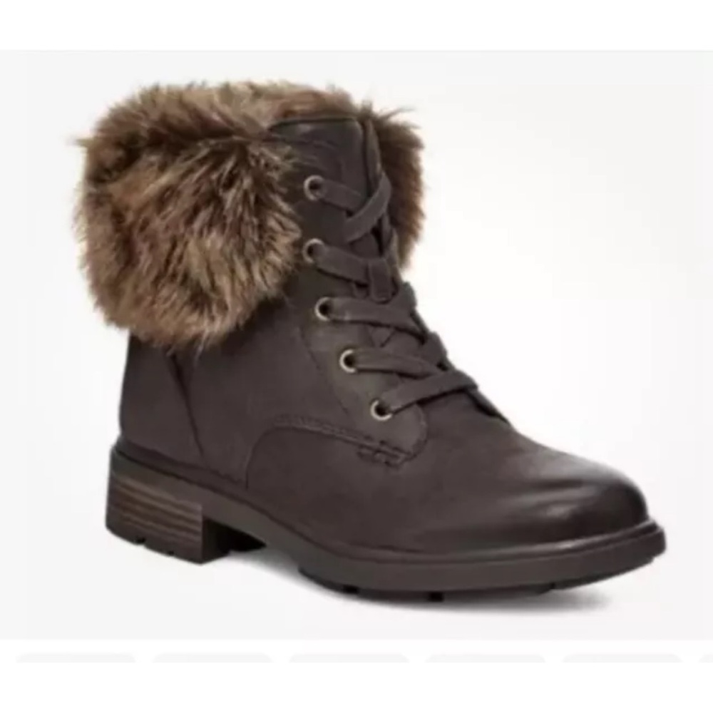 UGG WOMENS 8 BOOTS HARRISON LACE TIPPED LEATHER 1123289